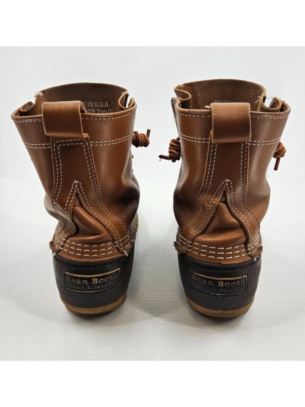 L.L.Bean Bean Boots 8M Brown Leather Duck Boots 175064 Made in USA Maine - Picture 4 of 7